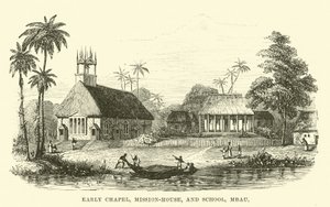 Early Chapel, Mission-house, and School, Mbau