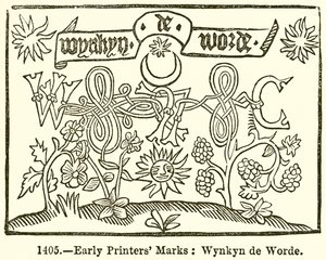 Early Printers Marks: Wynkyn de Worde by English School