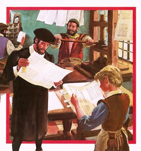 Early printing press by English School