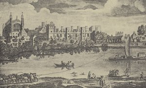 East View of the College, 1742 (engraving) by English School