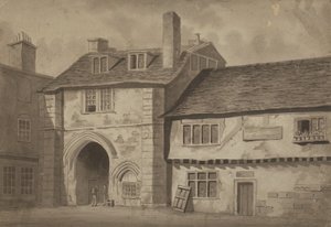 East View of the Gateway to the Abbey of St Saviour, Bermondsey, c.1825 by English School