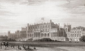 Eaton Hall, Cheshire, England in the Early 19th Century. From Churton