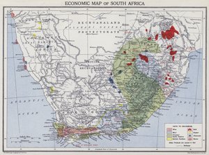 Economic map of South Africa by English School