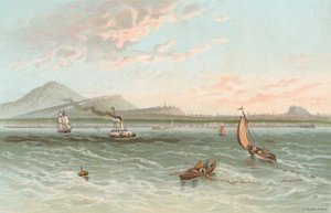 Edinburgh from the Firth of Forth by English School