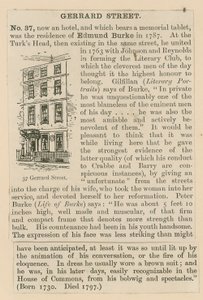 Edmund Burke and 37 Gerrard Street