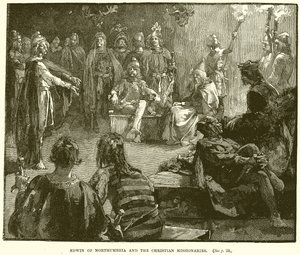 Edwin of Northumbria and the Christian Missionaries by English School