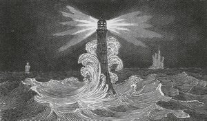 Edystone Lighthouse by English School