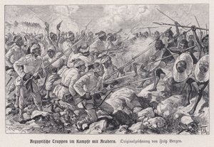 Egyptian Troops Fighting Mahdist Warriors by English School