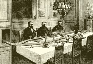 Electric railway in the dining room by English School