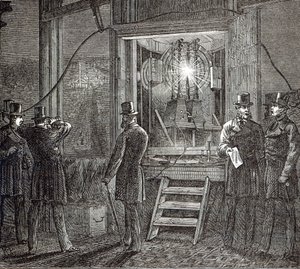 Electrical apparatus for the Clock Tower, Houses of Parliament from The Illustrated London News, 16th August 1873 by English School