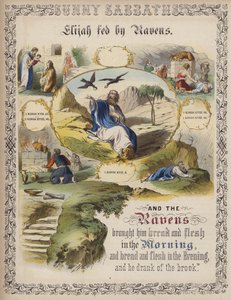 Elijah fed by ravens by English School
