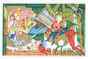 Elves and Angels Celebrating New Year by English School