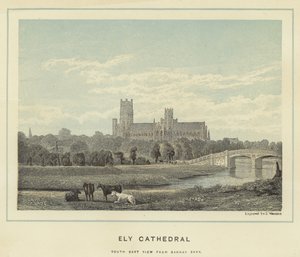 Ely Cathedral, South East View from Barway Bank by English School