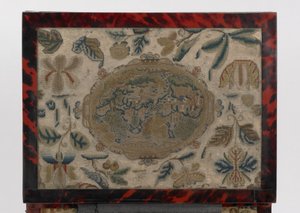Embroidered casket, c.1660