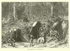 Encampment of Australians by English School