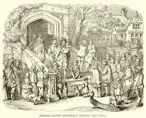 English Country Gentleman Reading the News by English School