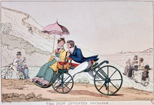 English Comedy Drawing on the Beginnings of the Bicycle by English School