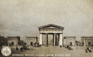Entrance Portico, Euston Grove Station, 1838 by English School