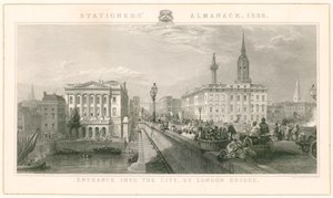 Entrance into the City, by London Bridge by English School