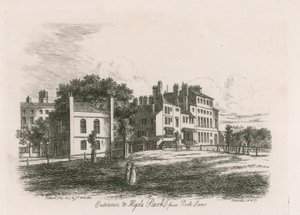 Entrance to Hyde Park from Park Lane, London by English School