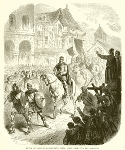 Entry of Charles Martel into Paris, After Defeating the Saracens by English School