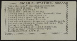 Escort Card Titled Cigar Flirtation by English School