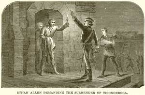 Ethan Allen Demanding the Surrender of Ticonderoga by English School