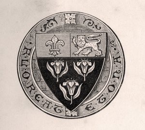 Eton Shield Laid Over Roundel with School Motto, illustration from Memoirs of Eminent Etonians by Sir Edward Creasy, published London 1876 by English School