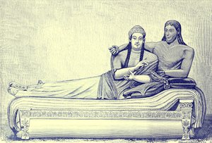 Etruscan Tomb, Illustration from History of Rome by Victor Duruy, Published 1884