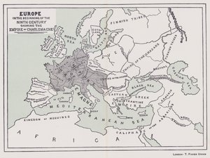 Europe, in the Beginning of the Ninth Century Showing the Empire of Charlemagne by English School