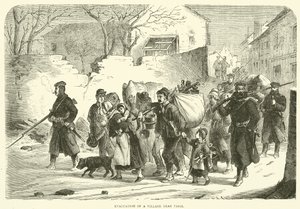Evacuation of a Village Near Paris by English School