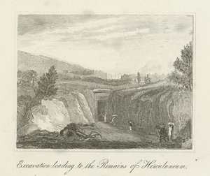 Excavation Leading to the Remains of Herculaneum by English School