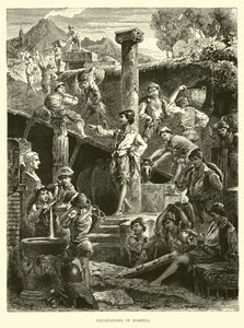 Excavations in Pompeii by English School