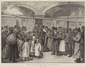 Expulsion of Jews from St Petersburg, Scene at the Baltic Railway Station by English School