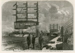 Exterior of the AB signal box of the South-Eastern Railway at the London Bridge Station by English School