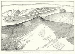Facsimile of a View of Edinburgh in 1544, the Army of the Earl of Hertford approaching the City by the Calton Hill and Watergate