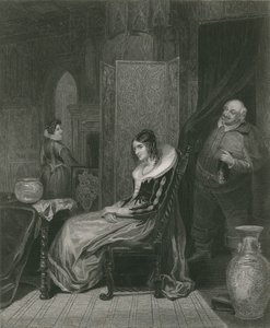 Falstaff and Mistress Ford, The Merry Wives of Windsor by English School