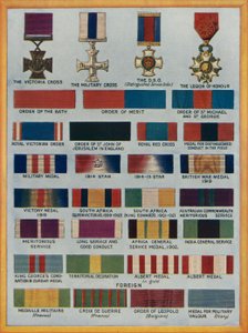 Famous orders, decorations and medals by English School