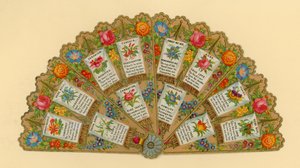 Fan, Giving Symbolism of Flowers by English School