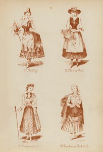 Fancy dress outfits: Folly, Flower Girl, Foolwoman, Newhaven Fish Girl by English School