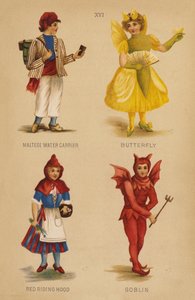 Fancy dress outfits: Maltese Water Carrier, Butterfly, Red Riding Hood, Goblin by English School