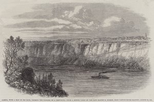 Farina, with a Man on his Back, Crossing the Niagara on a Tightrope, from Clifton House Balcony, 29 August 1860 by English School