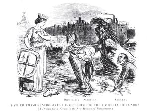 Father Thames Introduces his Offspring to the Fair City of London, a Design for a Fresco in the New Houses of Parliament