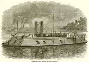 Federal Iron-Clad River Gunboat by English School
