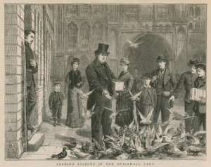 Feeding Pigeons in the Guildhall Yard