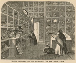 Female prisoners own clothes store at Tothill Fields Prison by English School