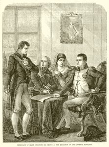 Ferdinand of Spain Resigning His Crown at the Dictation of the Emperor Napoleon by English School