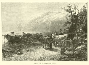Ferry at a Norwegian Fjord by English School