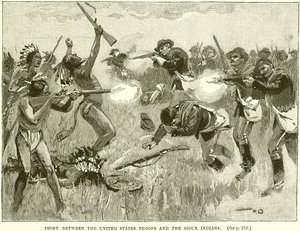 Fight between the United States Troops and the Sioux Indians