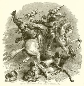 Fight for the Standard at the Battle of Edgehill, 1642 by English School